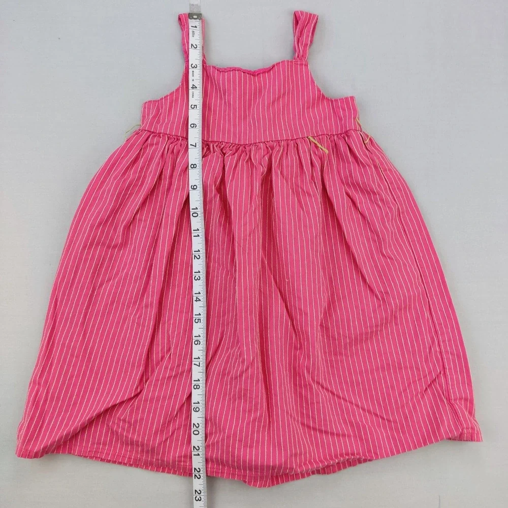 OshKosh B'gosh Dress Girl 4 Pink Striped Sleeveless Empire Waist Cotton Sundress